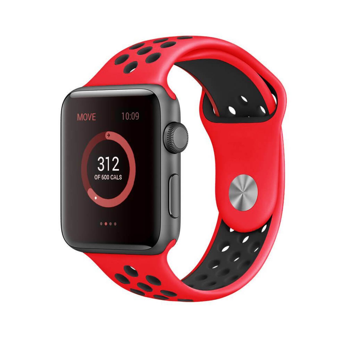 Apple Watch Sports Rem Rød/Sort (42/44 mm) - iHero