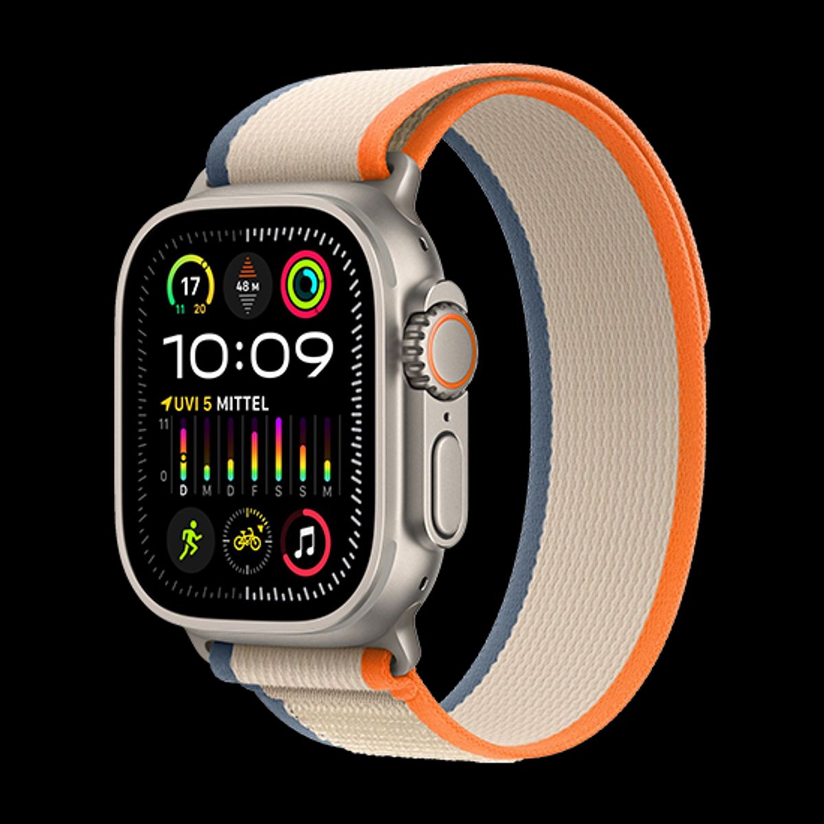 Apple Watch Ultra 2 LTE 49mm Titan with Trail Loop S/M - Orange/Beige