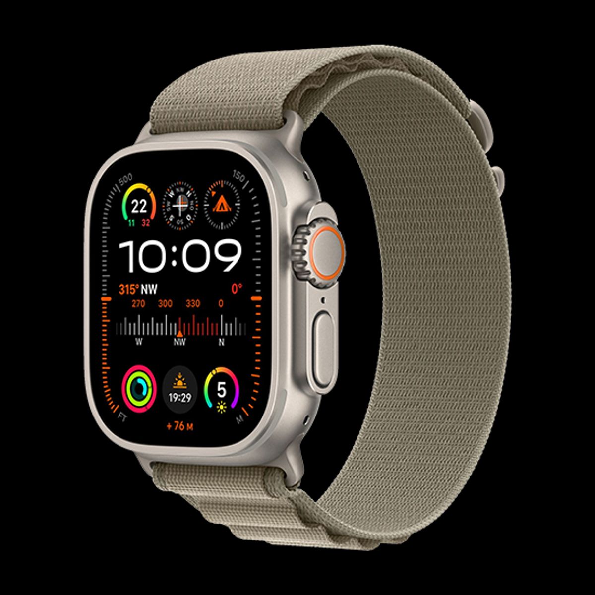 Apple Watch Ultra 2 LTE 49mm Titanium Case with Alpine Loop L - Olive