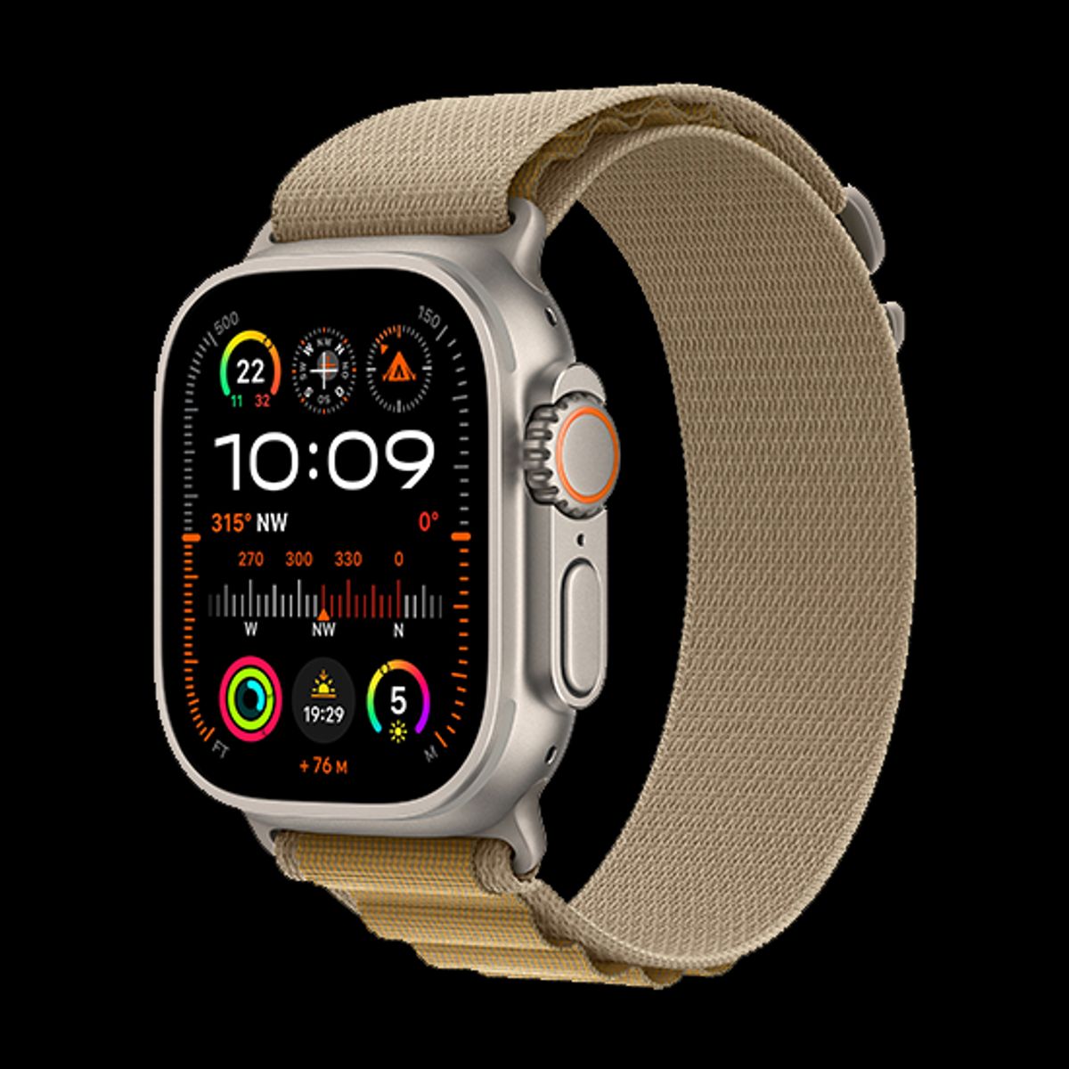 Apple Watch Ultra 2 Natural LTE 49mm Titan with Alpine Loop M - Tan