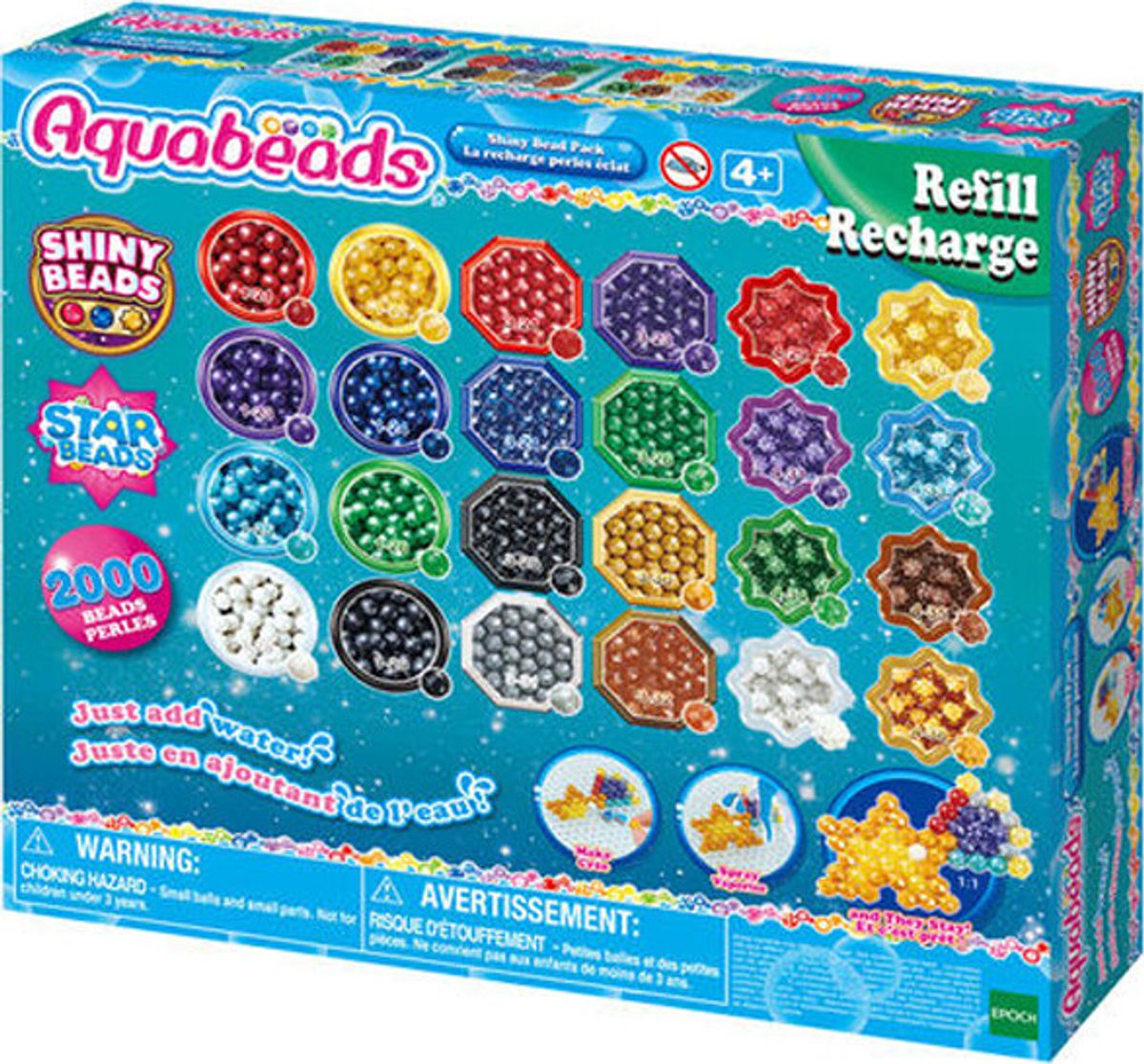 Aquabeads Perler - Shiny Refill Sæt - 2000 Stk