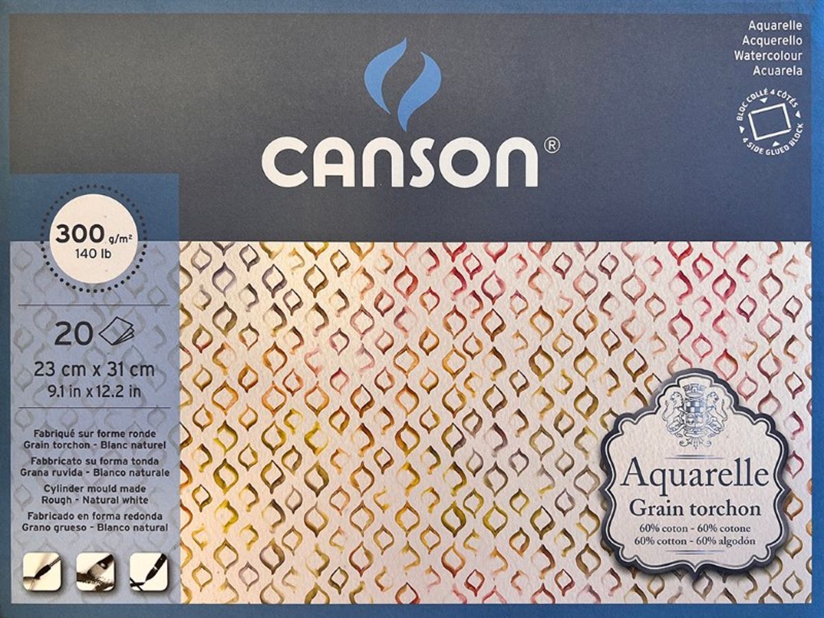 Aquarelle Canson Grain Fin 20 ark 23x31 300g