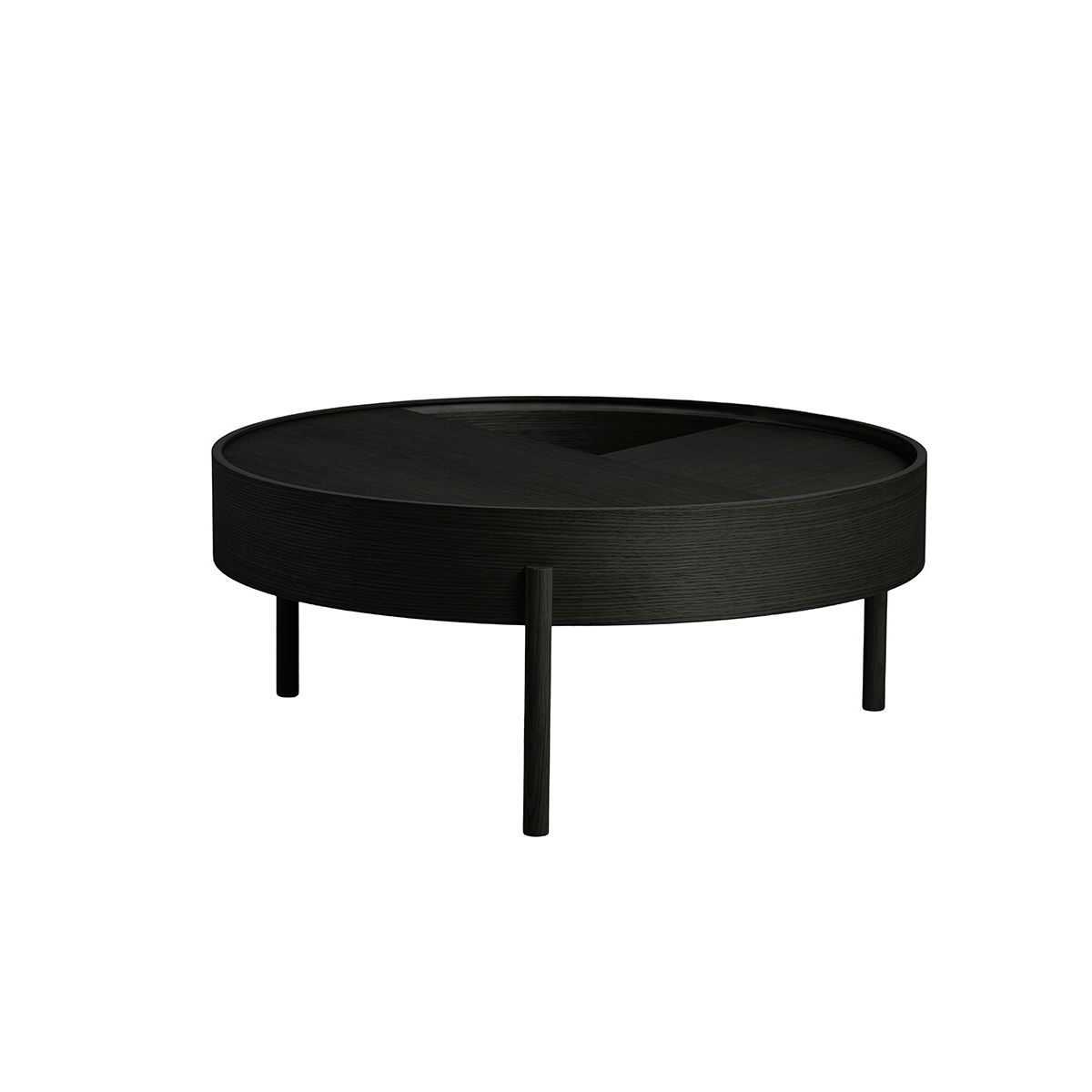 Arc Coffee Table, Ø 89 cm fra Woud (Black painted ash)