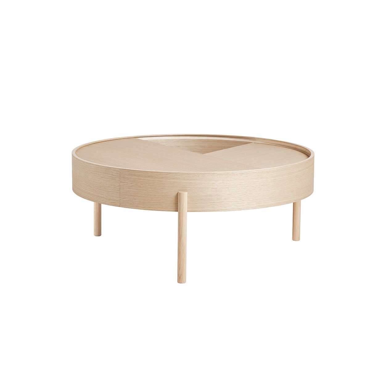 Arc Coffee Table, Ø 89 cm fra Woud (White pigmented ash)