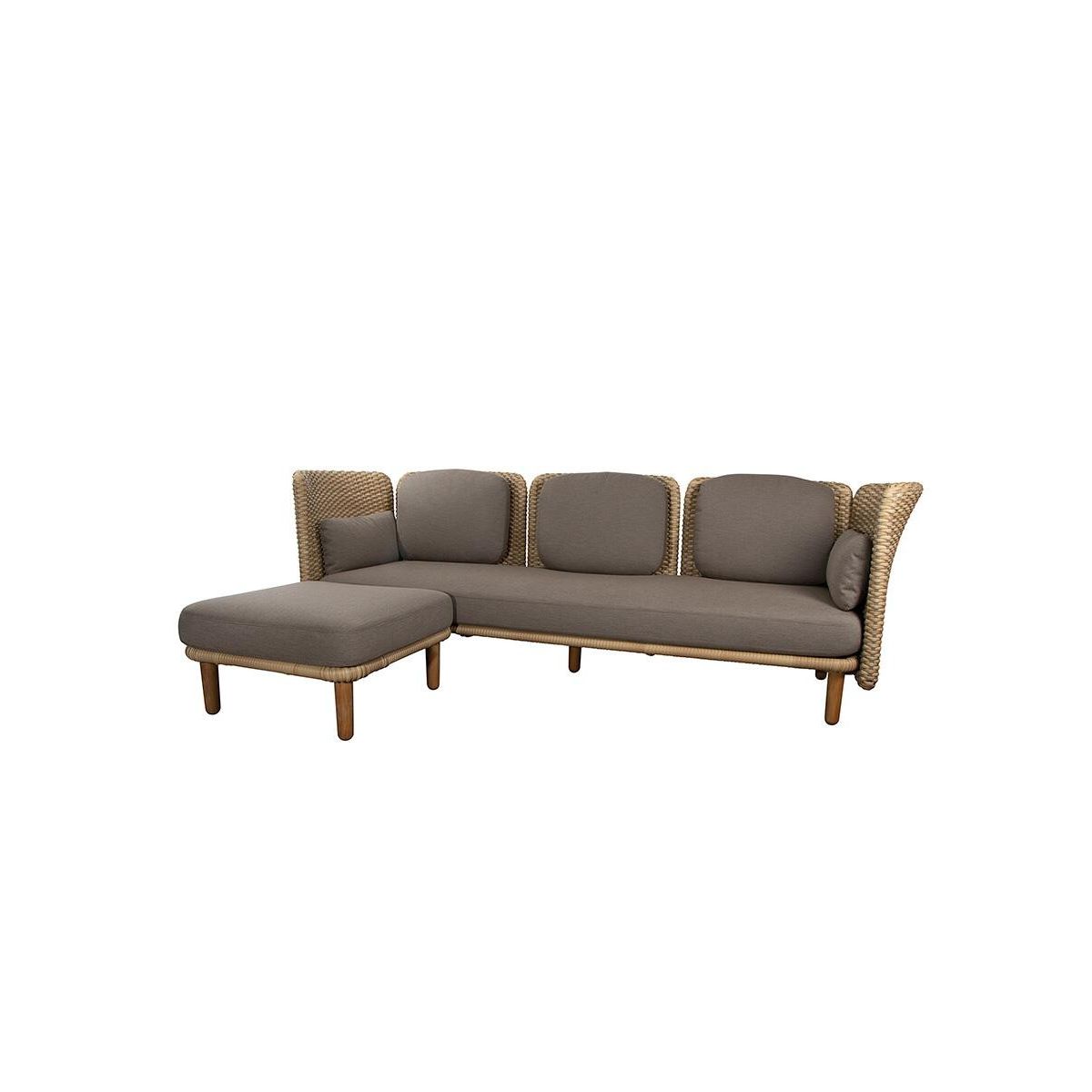 Arch 3-pers. Sofa m. chaise longue fra Cane-line