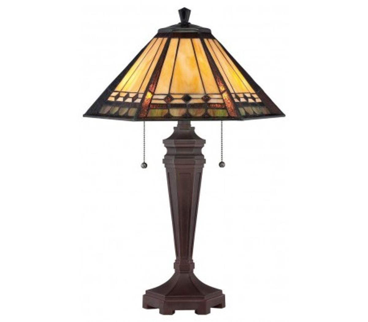 Arden Tiffany Bordlampe H59,7 cm 2 x E27 - Mørk bronze