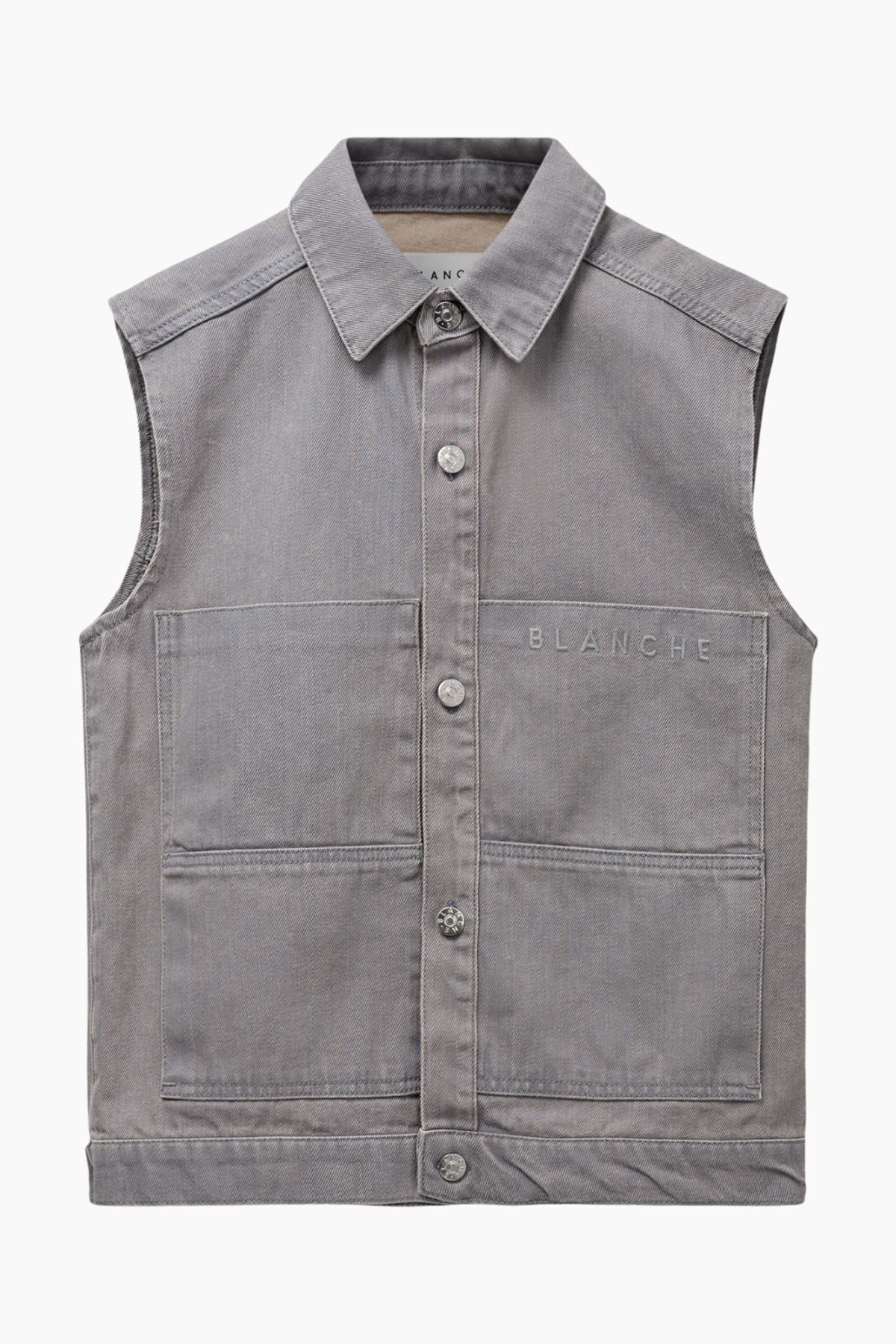 Argile-BL Denim Waistcoat - Harbor Mist - Blanche - Grå L