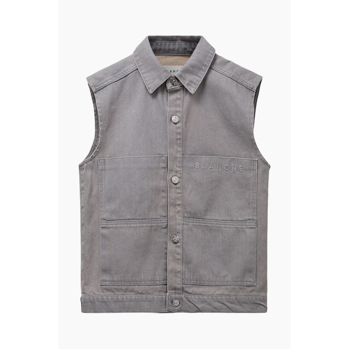 Argile-BL Denim Waistcoat - Harbor Mist - Blanche - Grå M