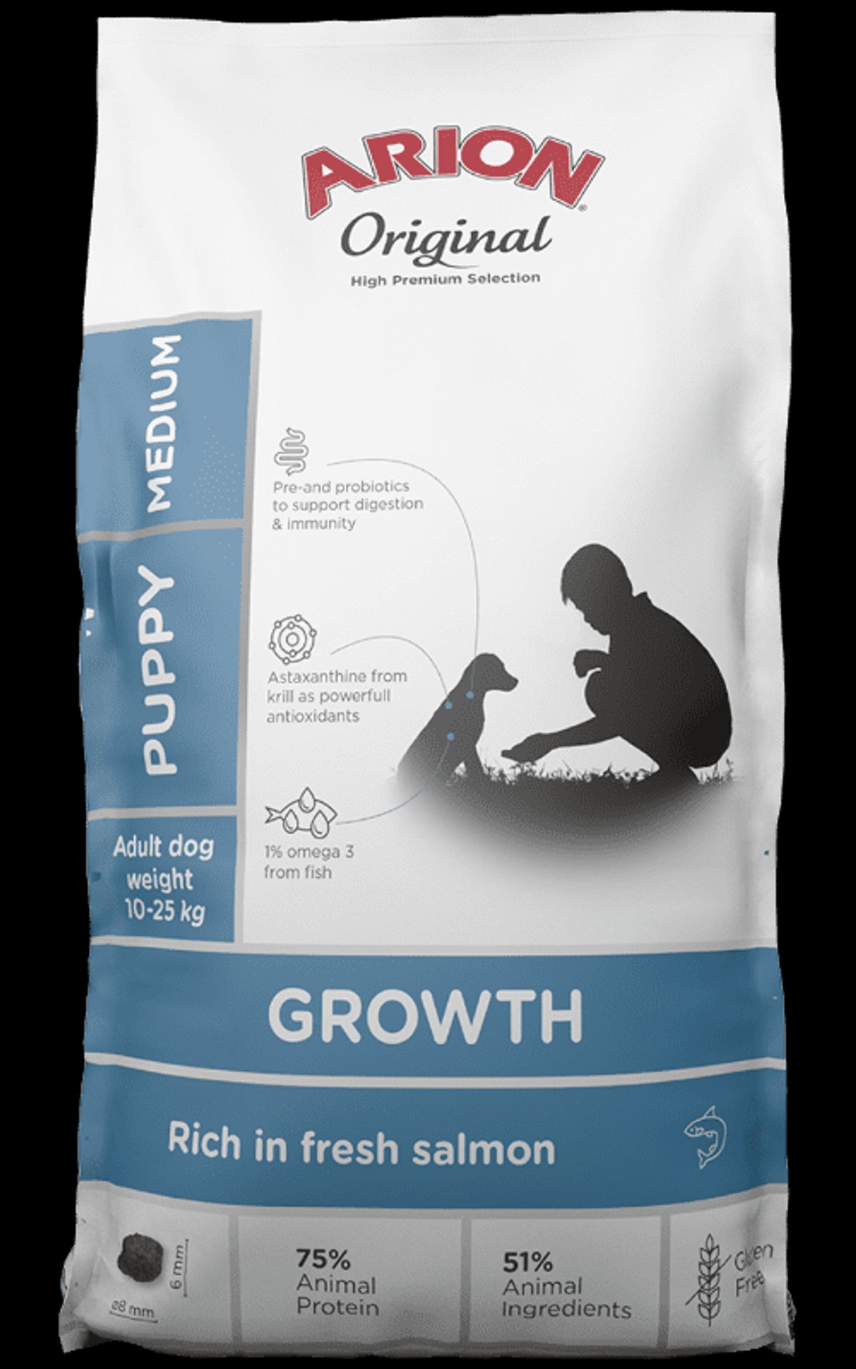 Arion Original Growth Fish Medium 12Kg - Hvalp