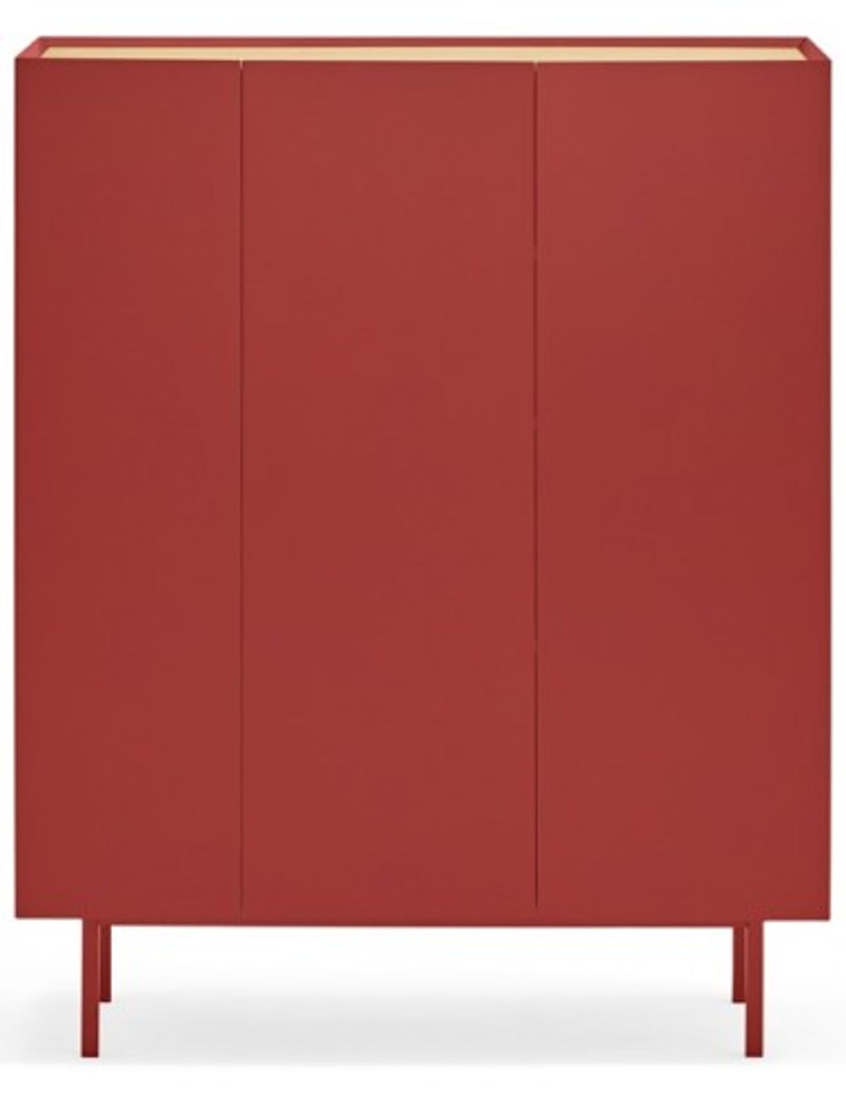 Arista highboard i metal og mdf finér B95 cm - Mørkerød/Eg