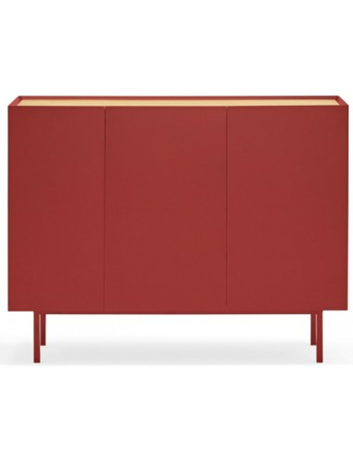 Arista sideboard i metal og mdf finér B110 cm - Mørkerød/Eg