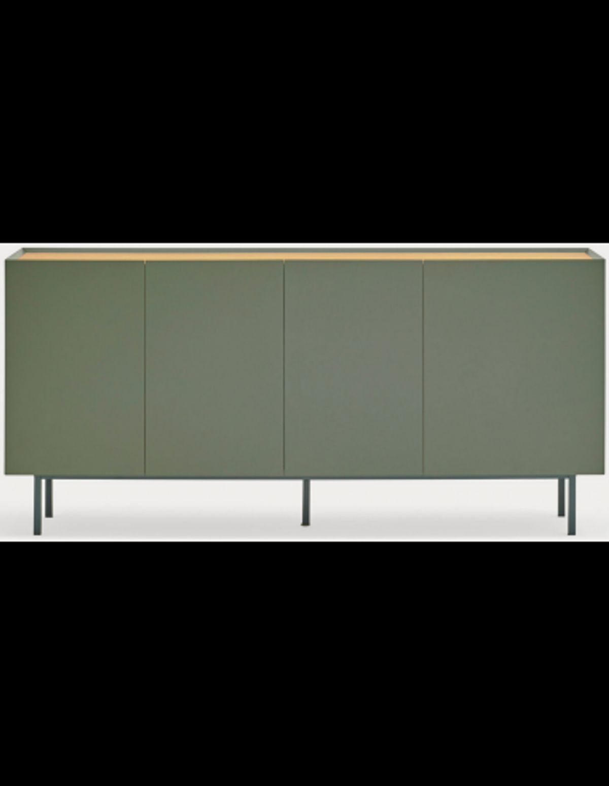 Arista sideboard i metal og mdf finér B165 cm - Grøn/Eg