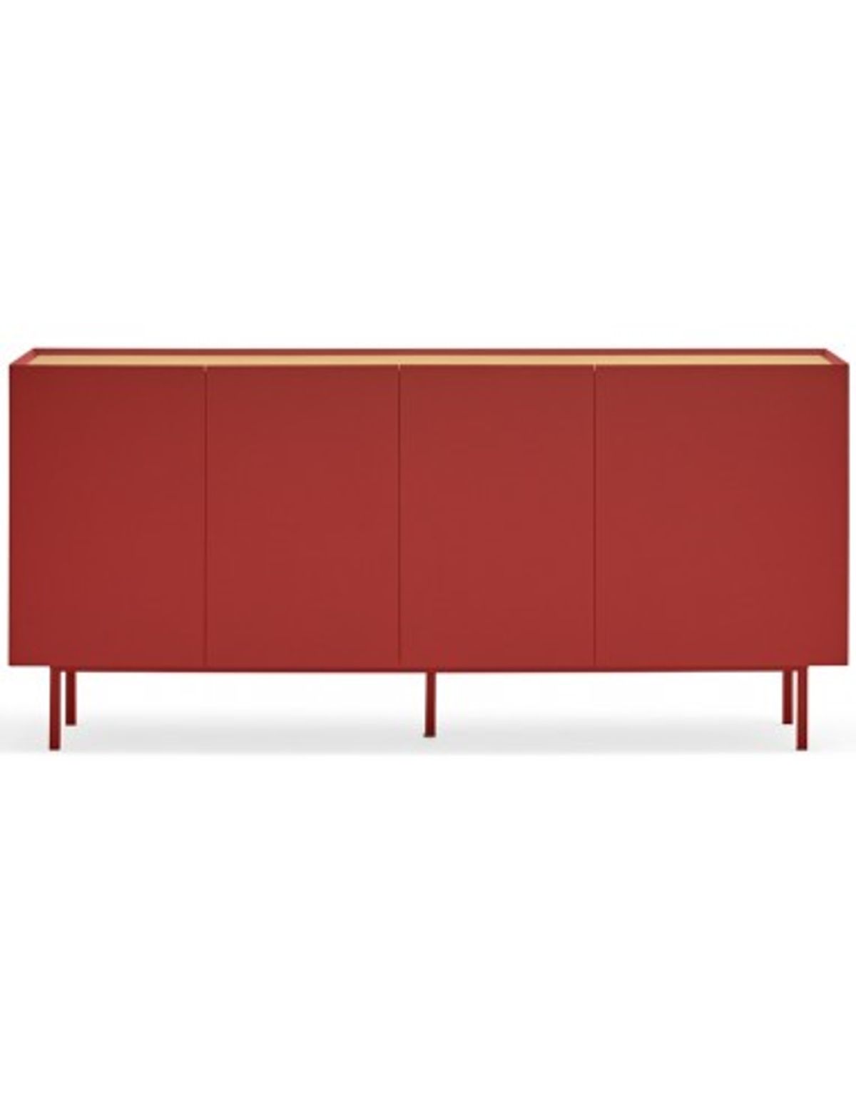 Arista sideboard i metal og mdf finér B165 cm - Mørkerød/Eg