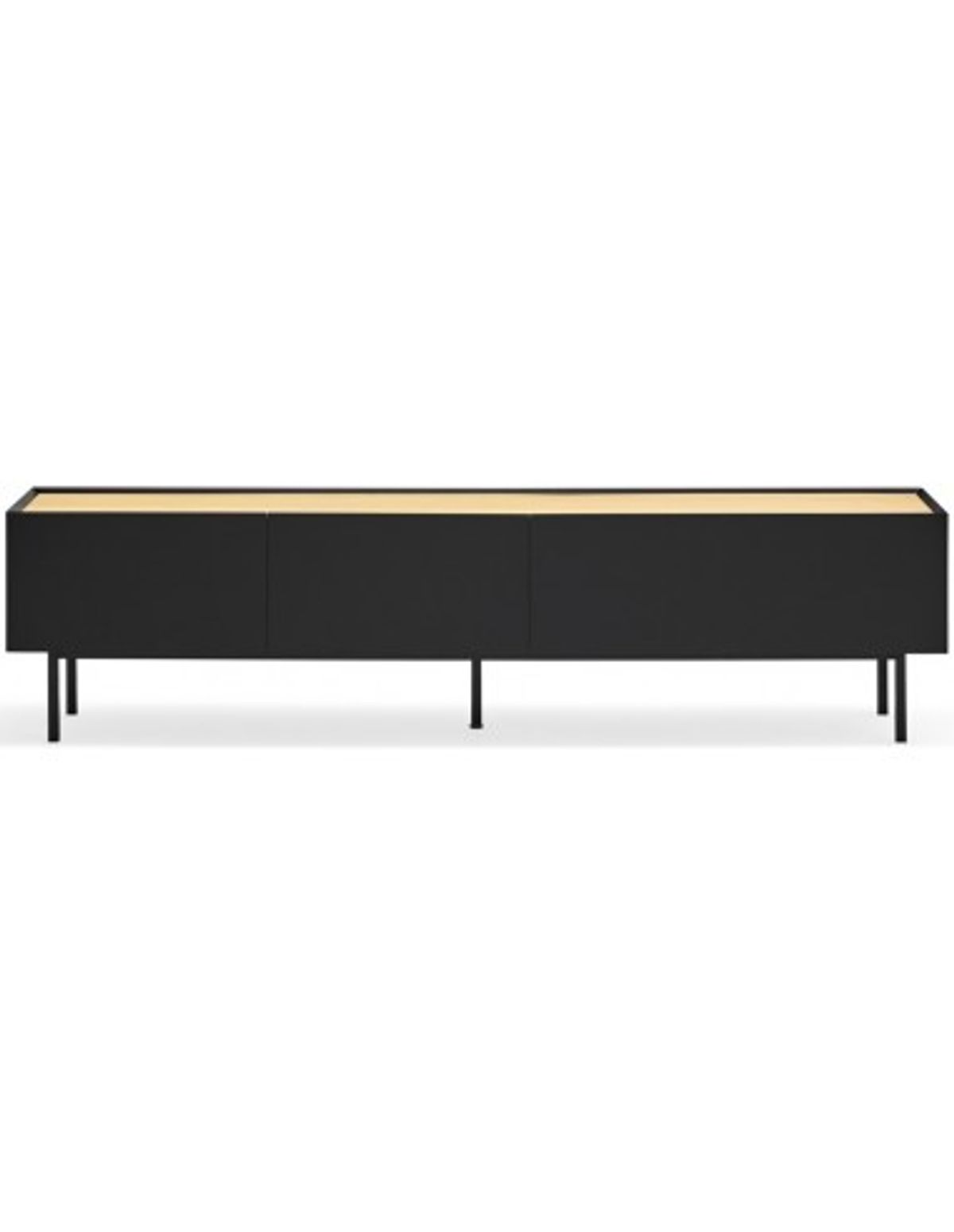 Arista TV Bord i metal og mdf finér B180 cm - Sort/Eg