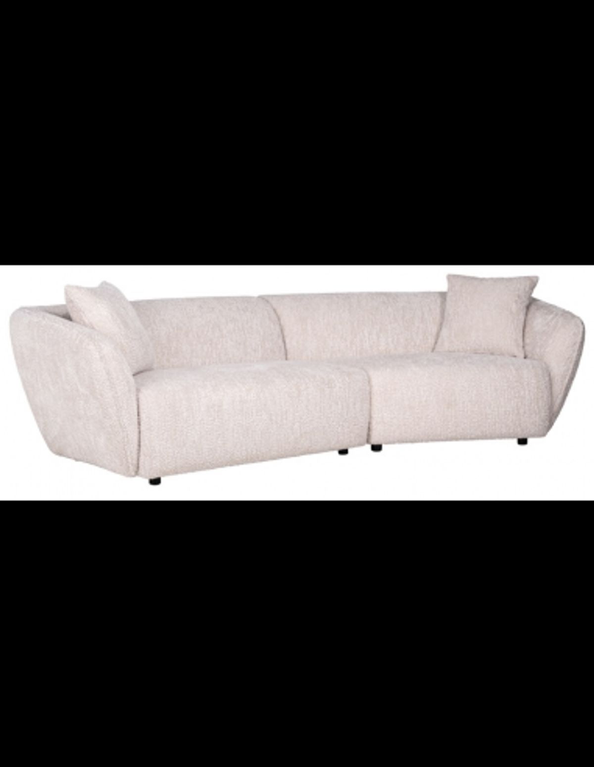 Armand 3-personers buet sofa i polyester 283 x 95 - 143 cm - Sort/Creme