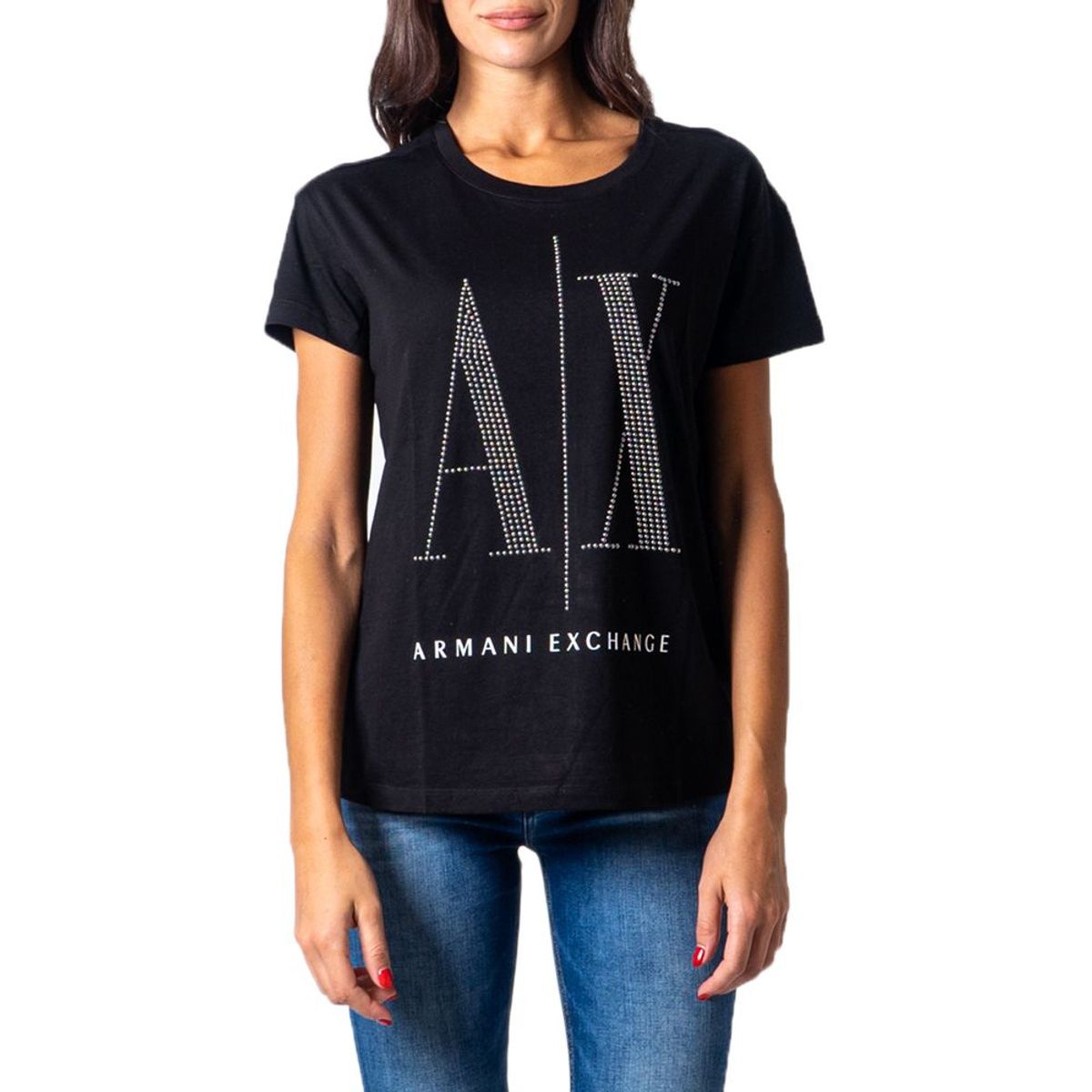 Armani Exchange Black Cotton Tops & T-Shirt