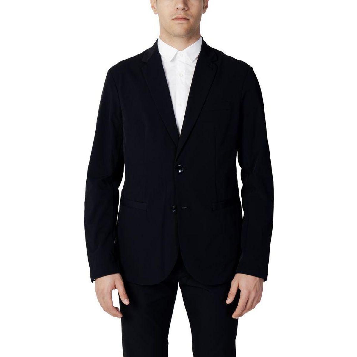 Armani Exchange Blue Cotton Blazer