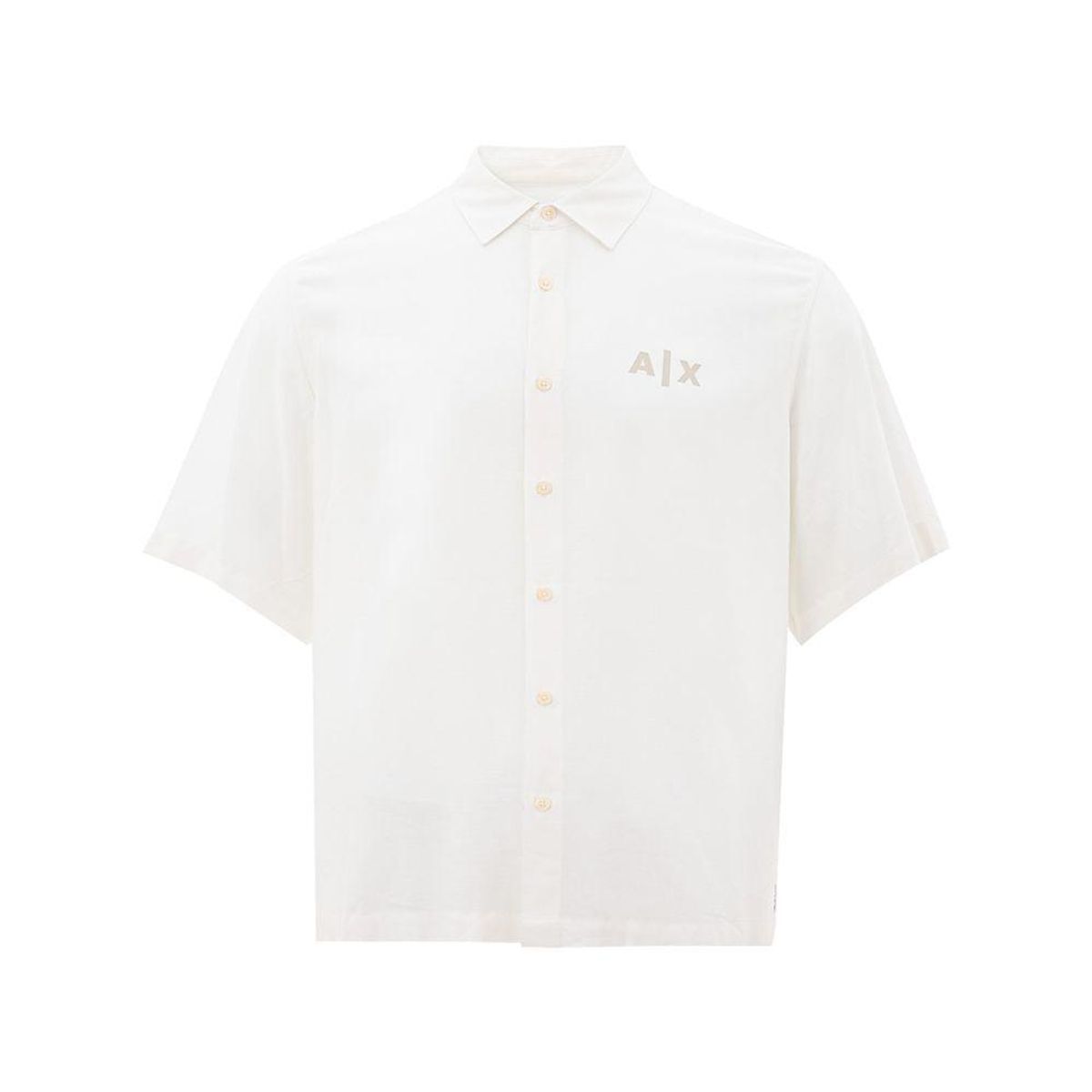 Armani Exchange Elegant White Viscose Shirt for Herre