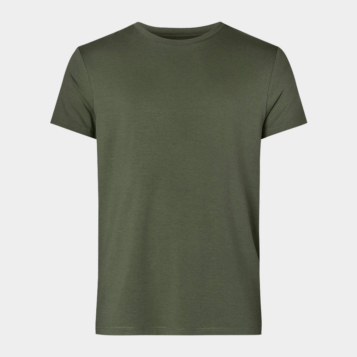 Army grøn bambus r-neck t-shirt til herre fra Resteroeds, S