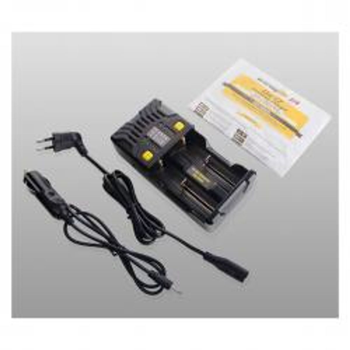 Armytek Uni C2 Charger / 2ch / LED indication / Input AC 85-264V or DC 12V / Output 2x1A / for IMR/Li-Ion, Ni-MH, Ni-Cd, LiFePO4, Ni-Zn / Type A or Type ? / Car adapter - Oplader