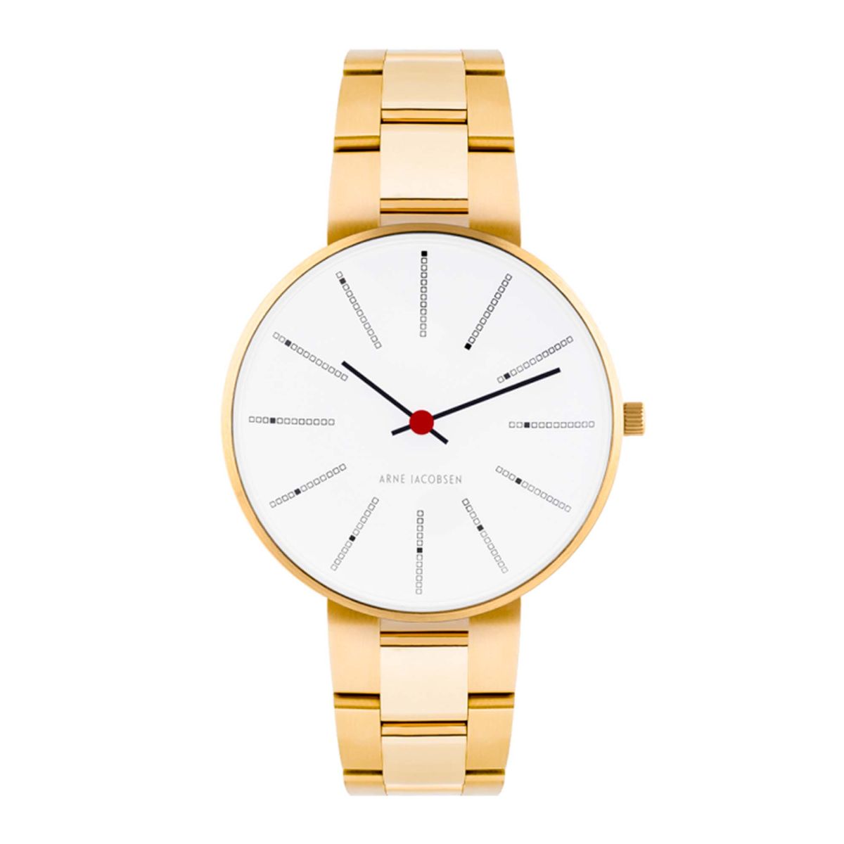 Arne Jacobsen - Bankers ur med lænke 34mm guld PVD