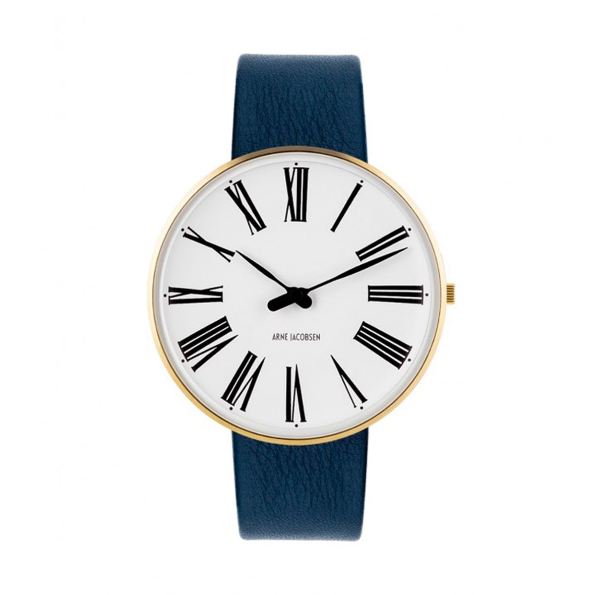 Arne Jacobsen Roman Watch Ø40mm unisexur, forgyldt med blå rem