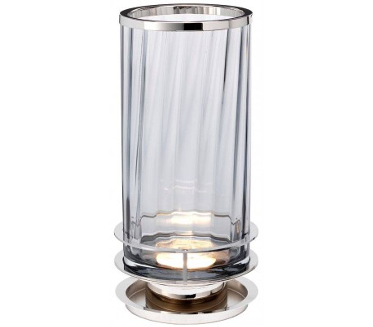 Arno Bordlampe i glas og stål H35,4 cm 1 x GX53 - Poleret nikkel/Røget