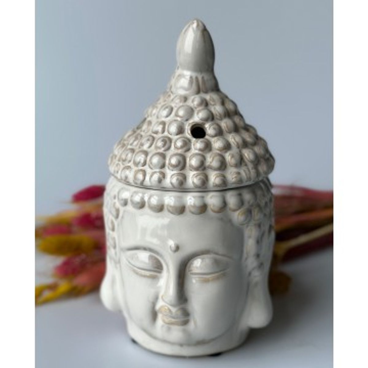 Aromalampe Buddha hoved hvid - Aromalamper - GodKarmaShop