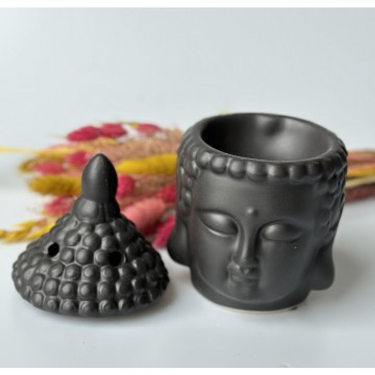 Aromalampe Buddha hoved sort - Aromalamper - GodKarmaShop