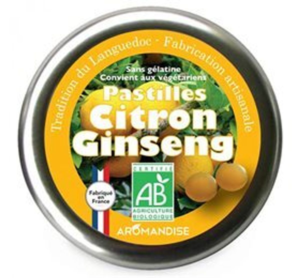 Aromandise Pastiller m. citron og ginseng Ø, 45g.