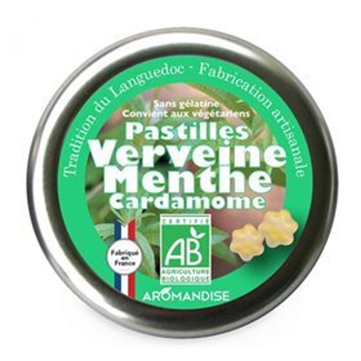 Aromandise Pastiller m. verbena, mynte & kardemomme Ø, 45g.