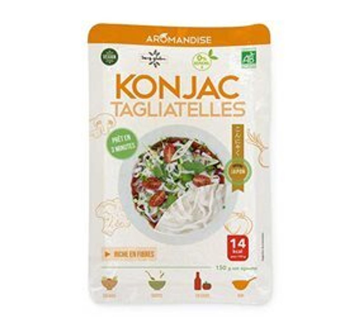 Aromandise Shirataki & Ris tagliatelles Ø, 180g.