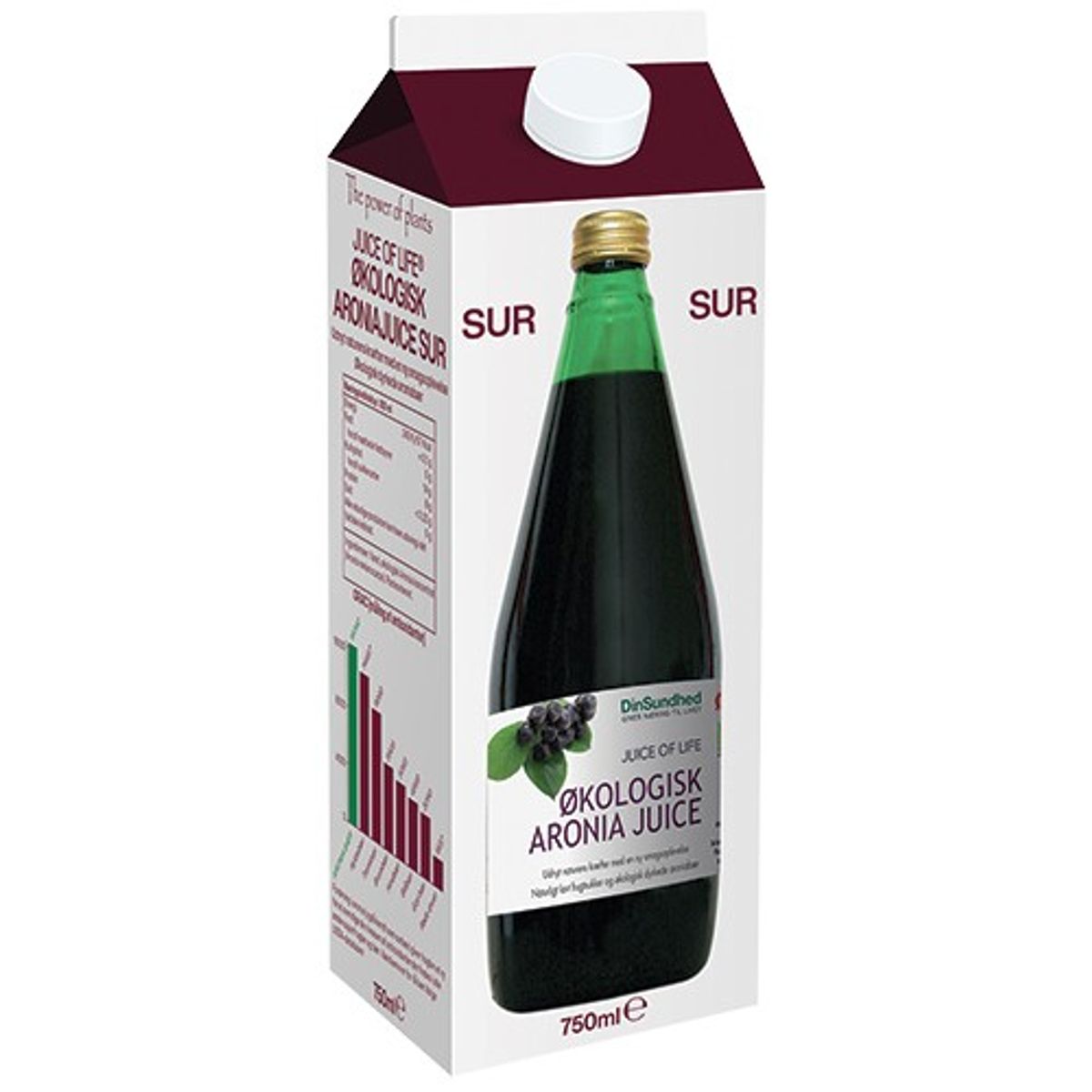 Aronia saft Ø, sur saft - 750 ml - Livets frugt saft