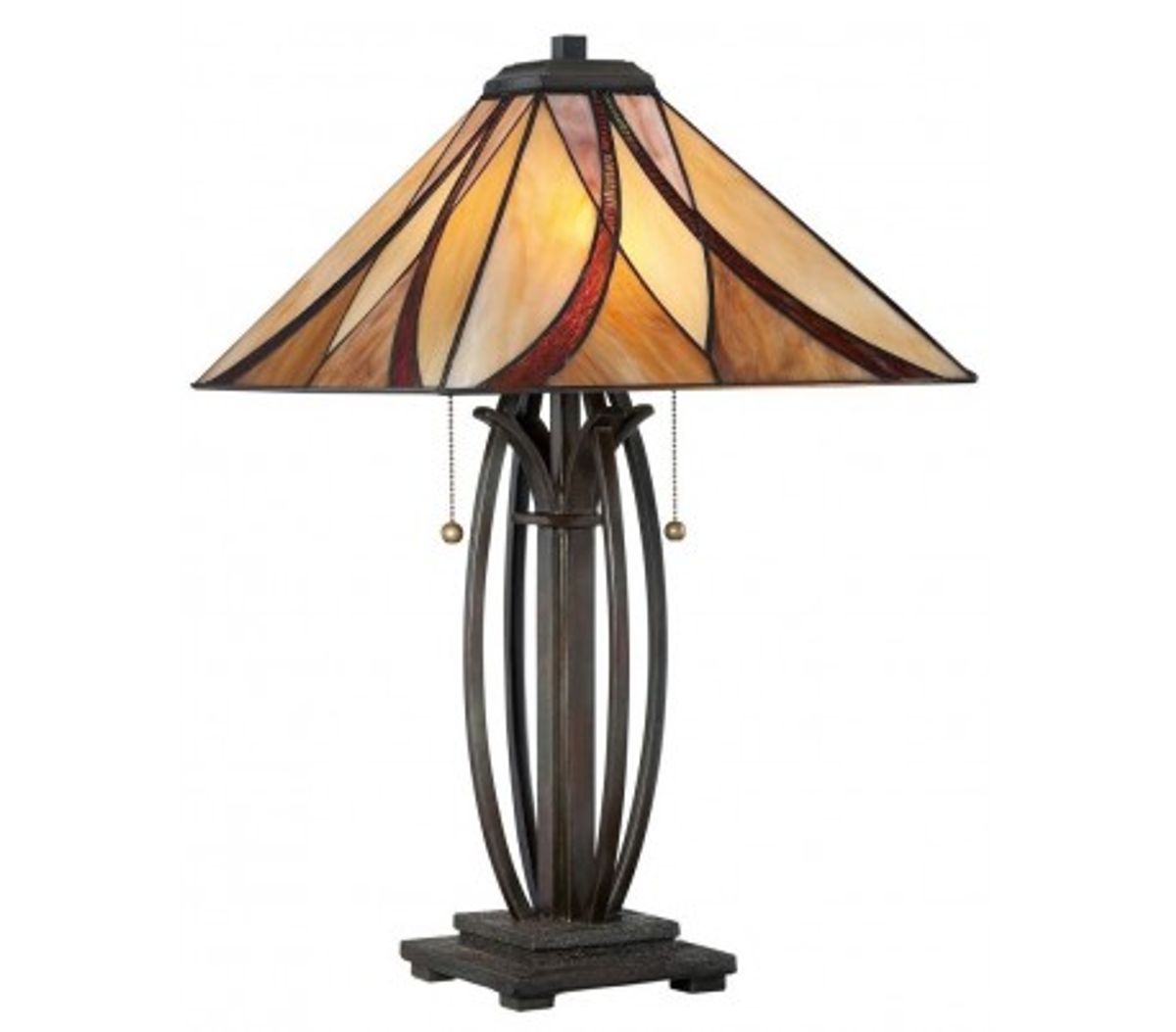 Asheville Tiffany Bordlampe H63,5 cm 2 x E27 - Mørk bronze