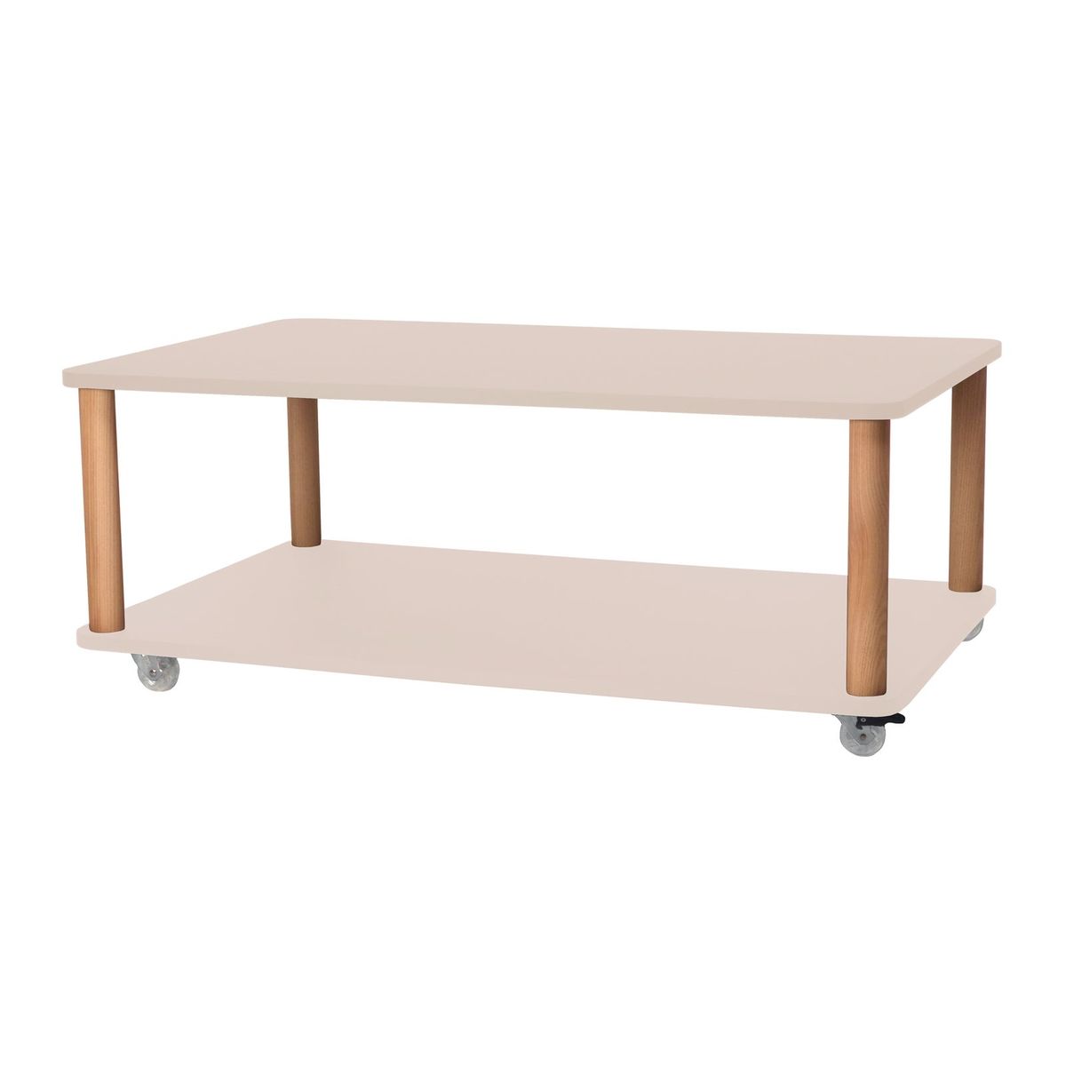 ASHME Sofabord med Hjul 64x105cm Brun Beige