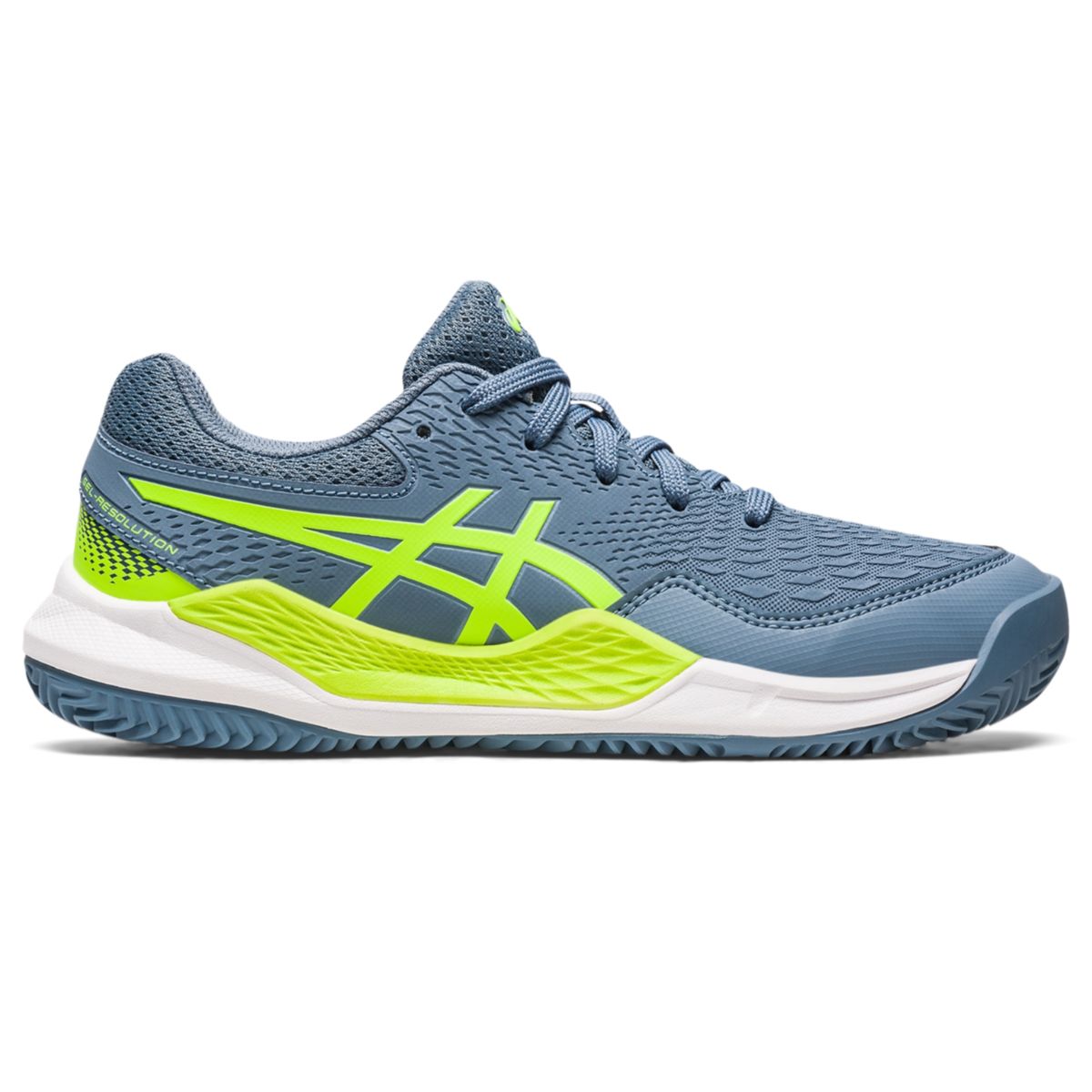 Asics Gel-Resolution 9 GS Clay Junior Steel Blue/Hazard Green