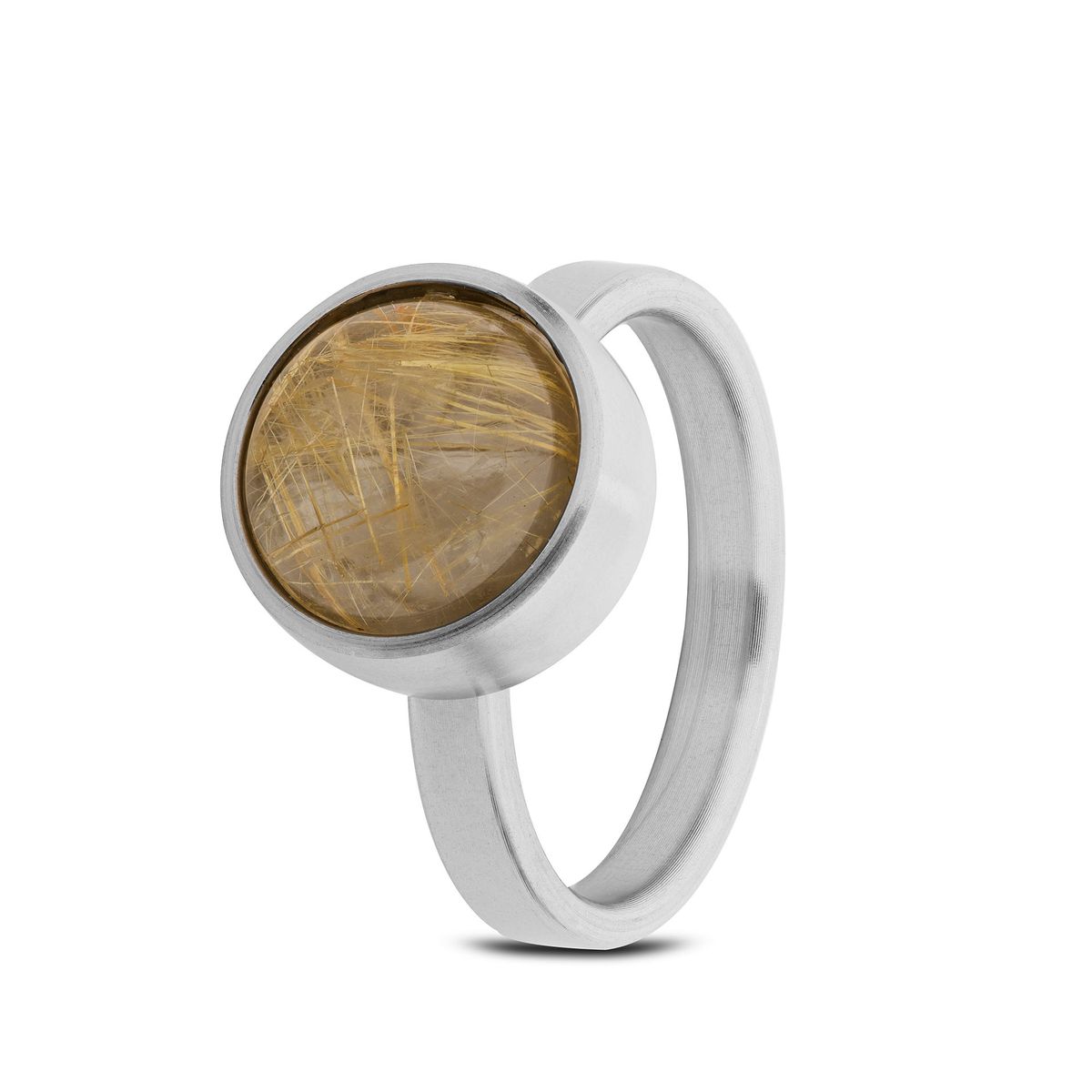 Askesmykke Ring guld rutileret kvarts