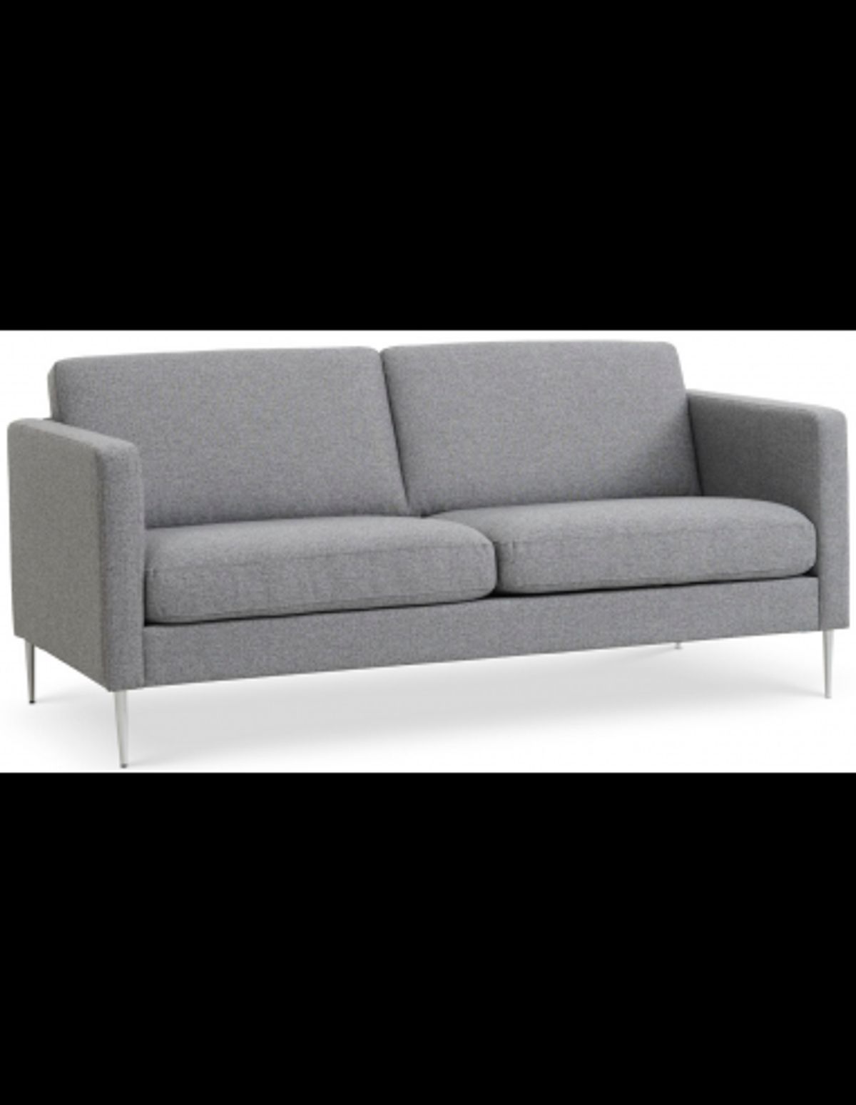 Askset 2-personers sofa i polyester B180 x D86 cm - Børstet alugrå/Lysegrå