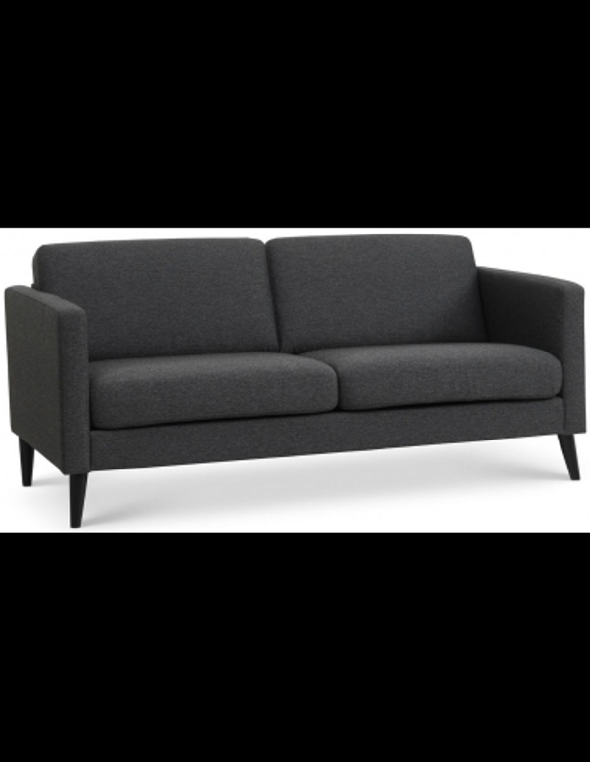 Askset 2-personers sofa i polyester B180 x D86 cm - Sort/Antracit