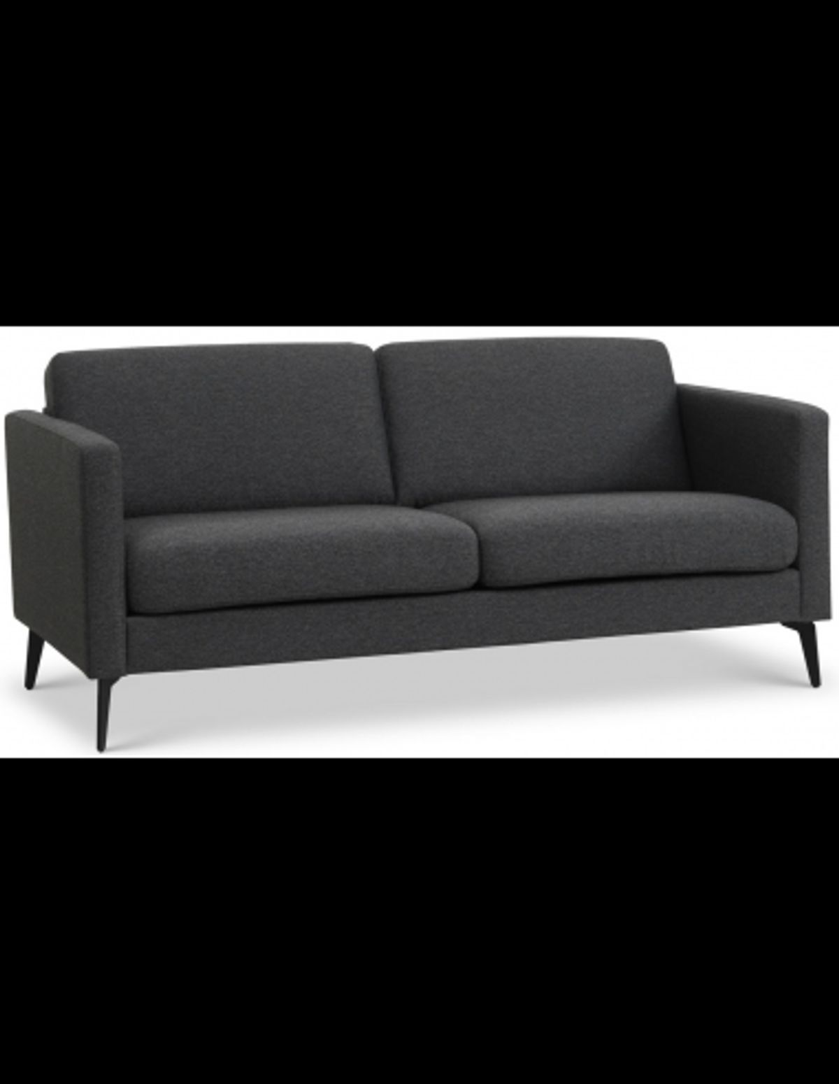 Askset 2-personers sofa i polyester B180 x D86 cm - Sort/Antracit