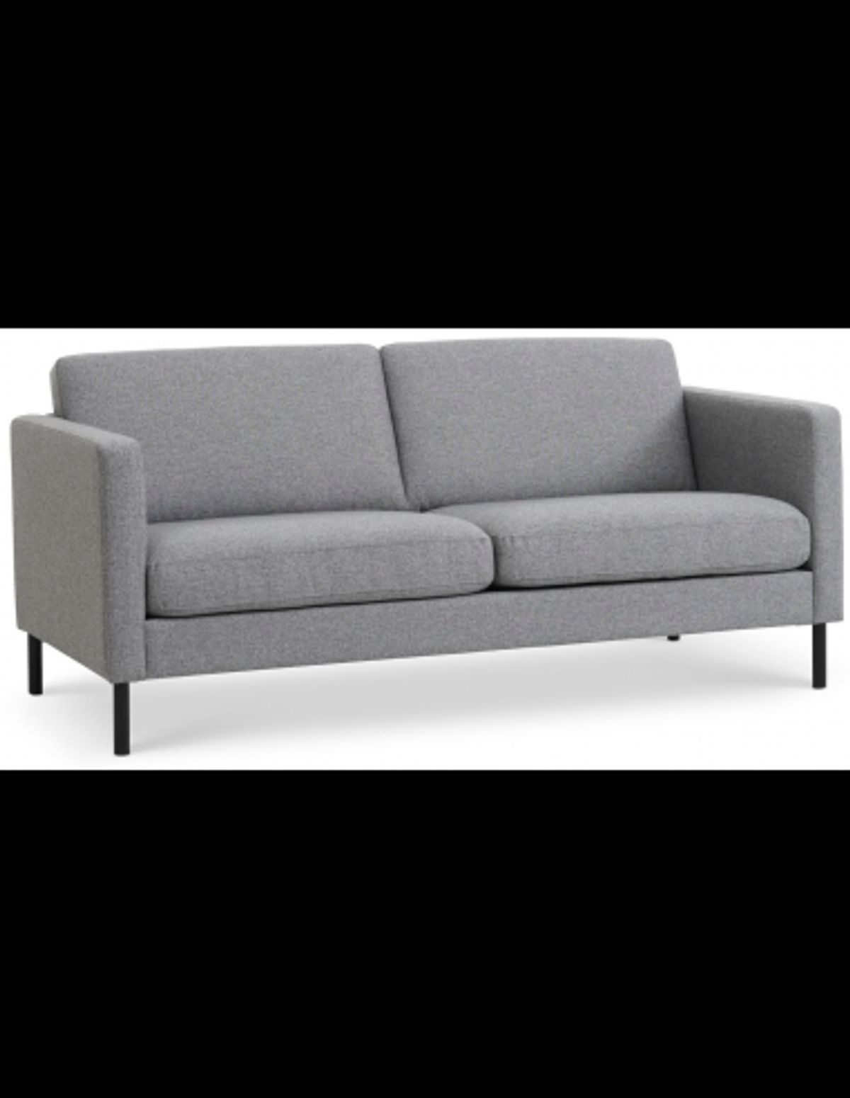 Askset 2-personers sofa i polyester B180 x D86 cm - Sort/Lysegrå