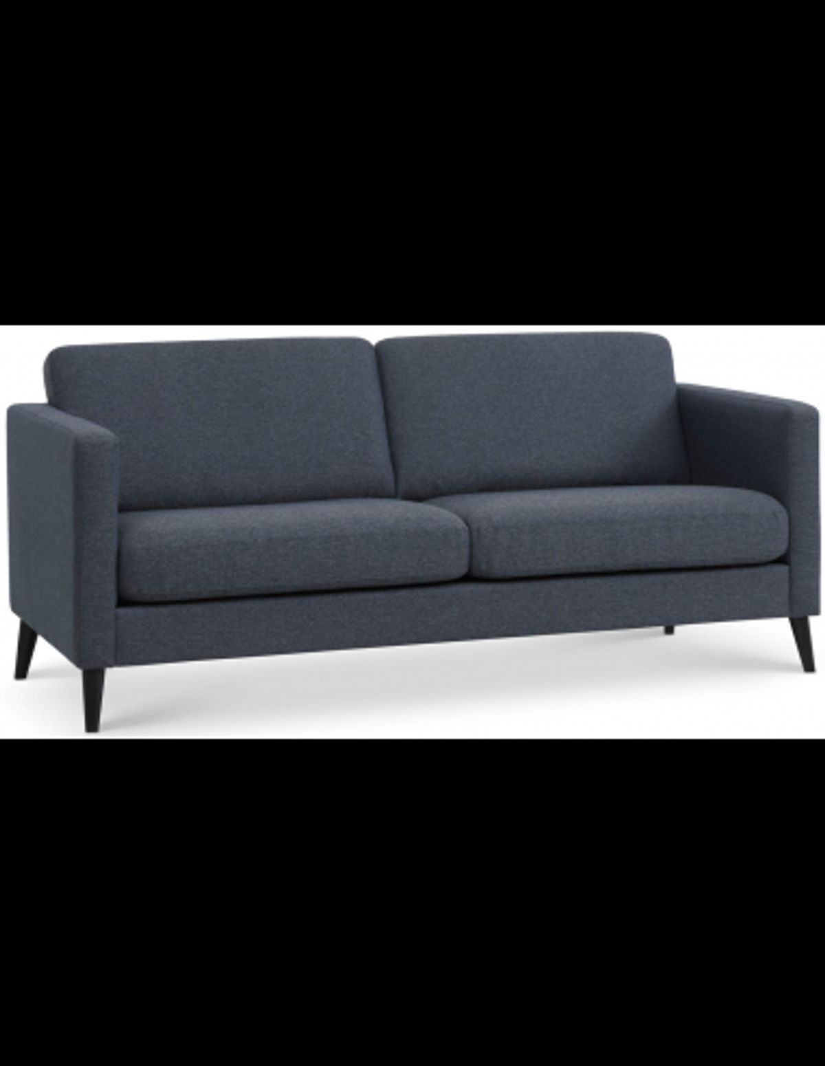 Askset 2-personers sofa i polyester B180 x D86 cm - Sort/Navy