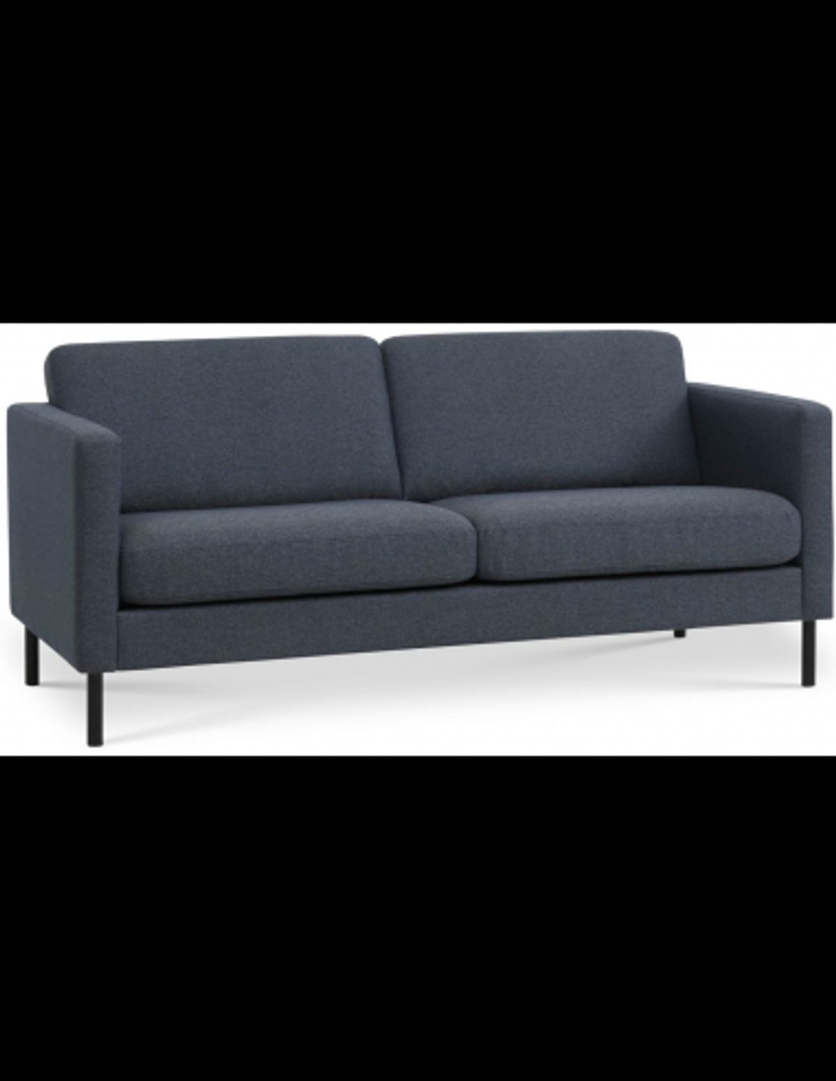 Askset 2-personers sofa i polyester B180 x D86 cm - Sort/Navy