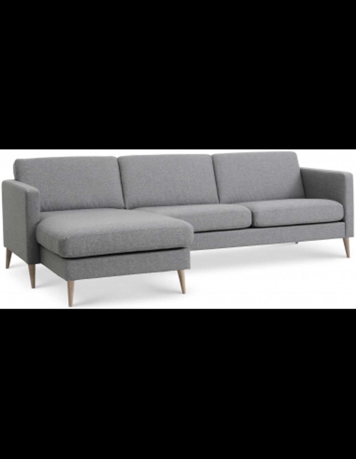 Askset chaiselongsofa i polyester B260 x D145 cm - Natur/Lysegrå