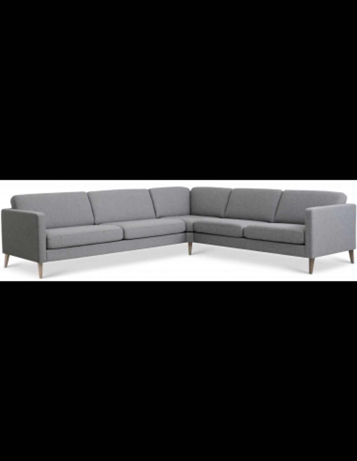 Askset hjørnesofa i polyester B300 x D264 cm - Natur/Lysegrå