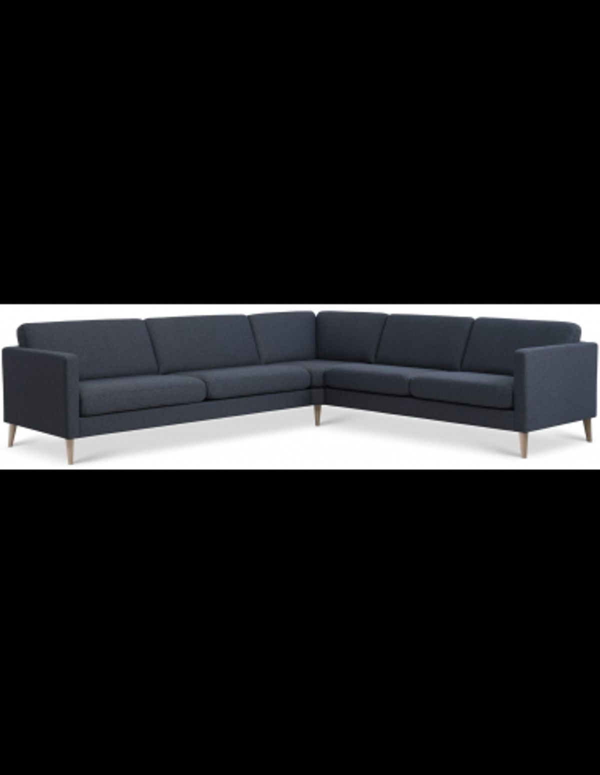 Askset hjørnesofa i polyester B300 x D264 cm - Natur/Navy