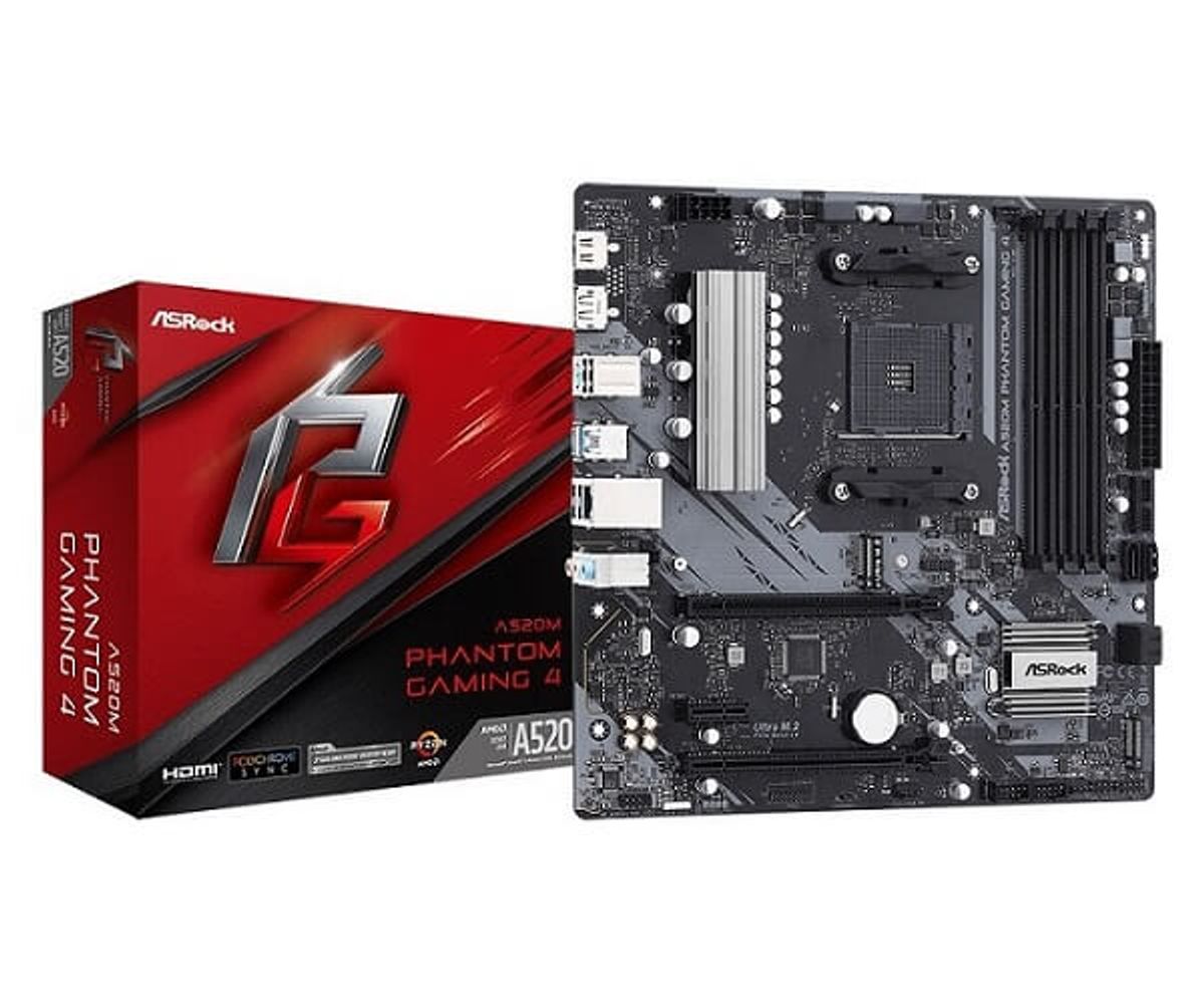 ASRock A520M Phantom Gaming 4 - mATX - A520 - Bundkort- AM4 - bundkort