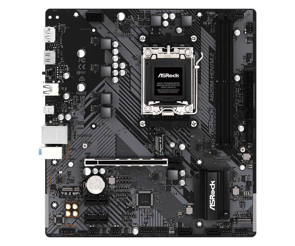 ASRock A620M-HDV/M.2 - AM5 - Bundkort