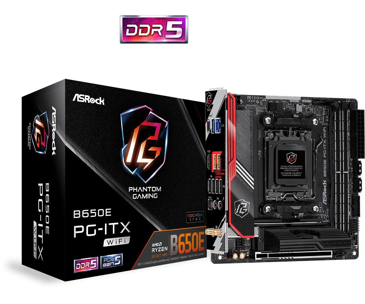 ASRock B650E PG-ITX WiFi Mini ITX AM5 AMD B650 - Bundkort