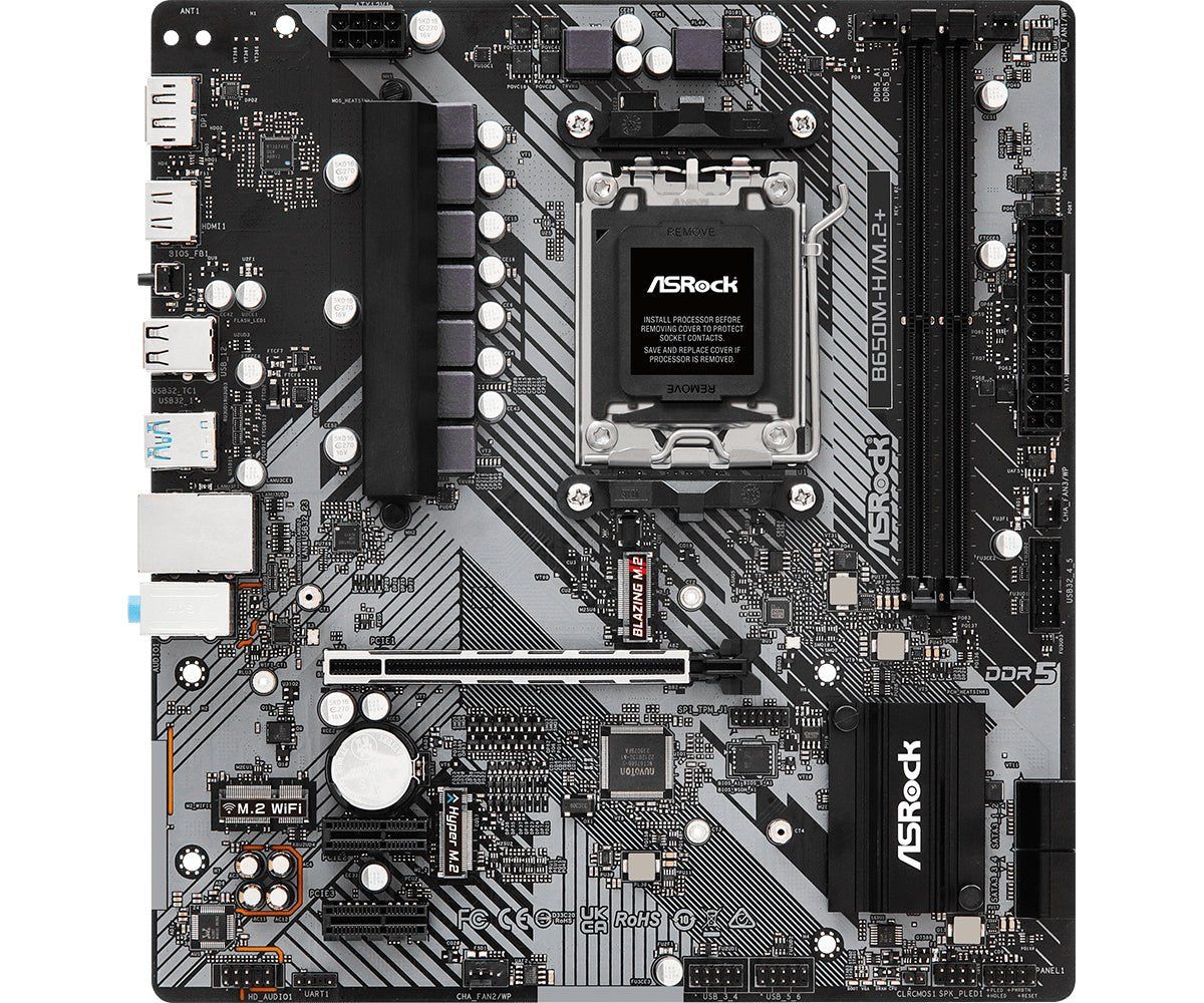 Asrock B650M-H/M.2+ - Bundkort Micro ATX AM5 Socket DDR5